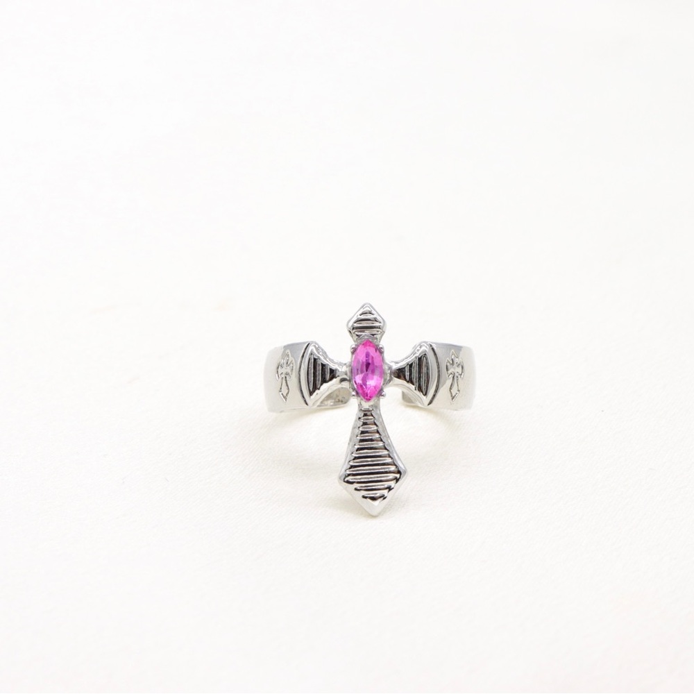 Gothic Pink Stone Cross